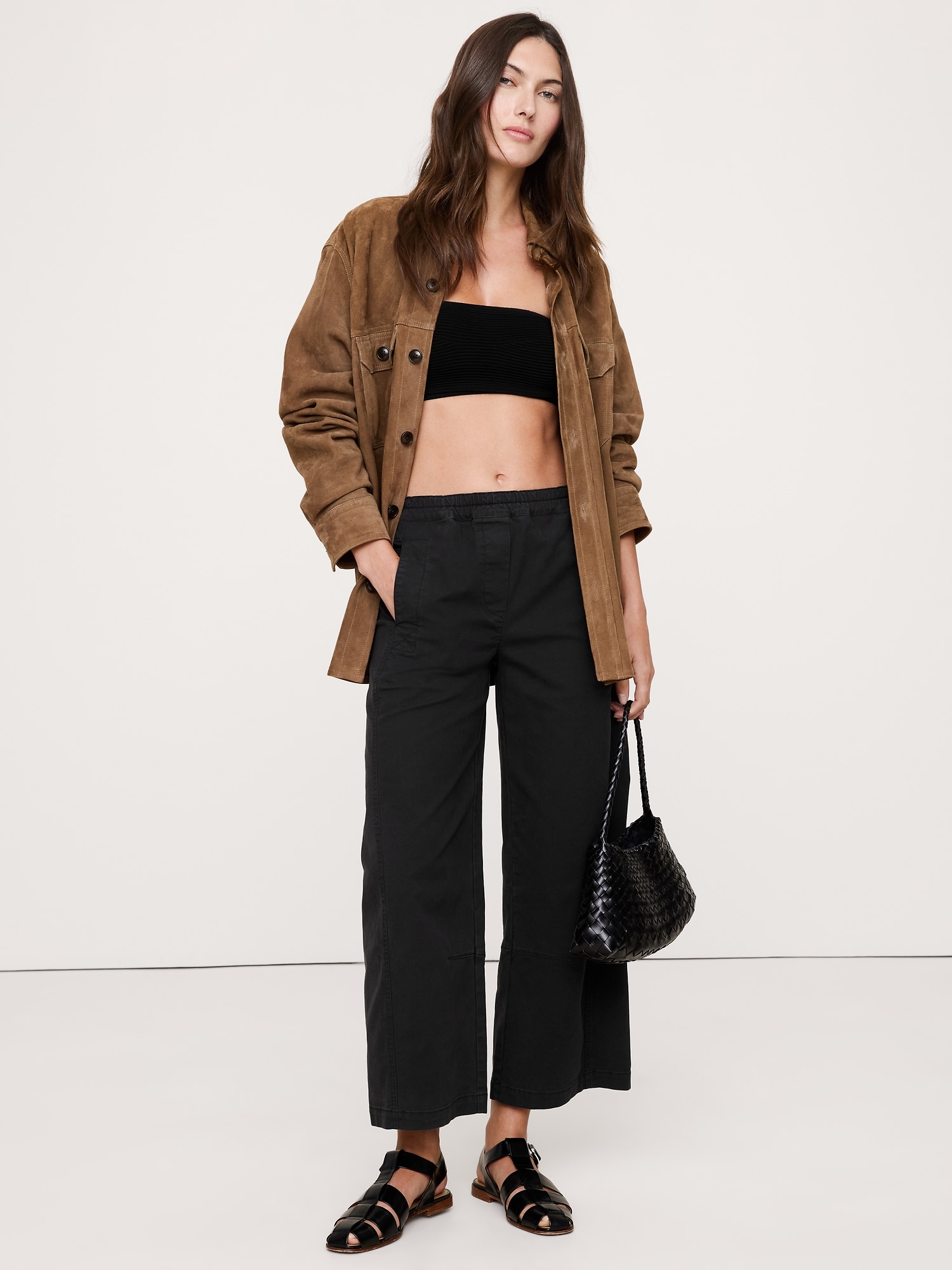Mid-Rise Relaxed Painter Pull-On Pant - Black