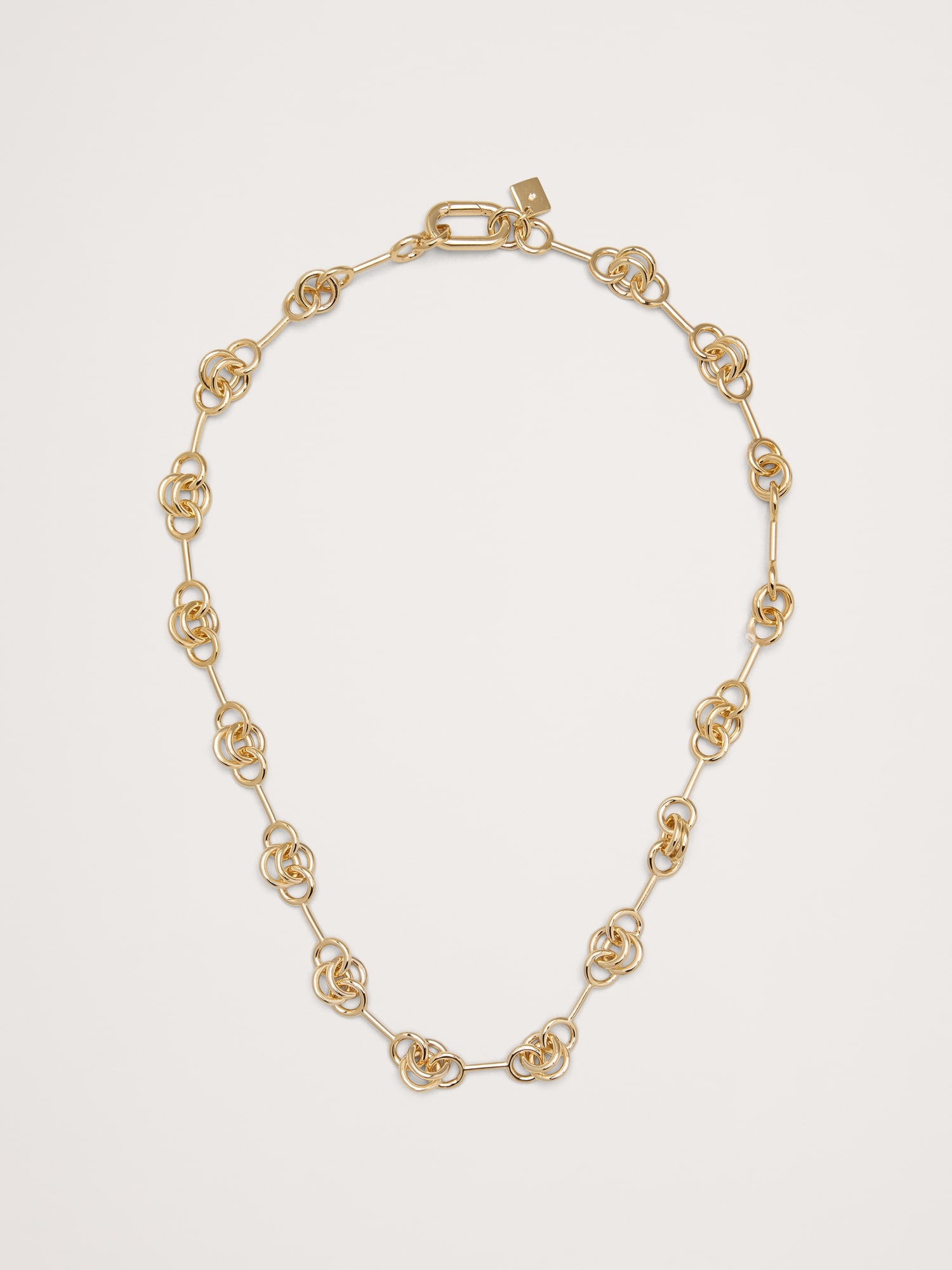 Double Ring Chain Necklace - Gold