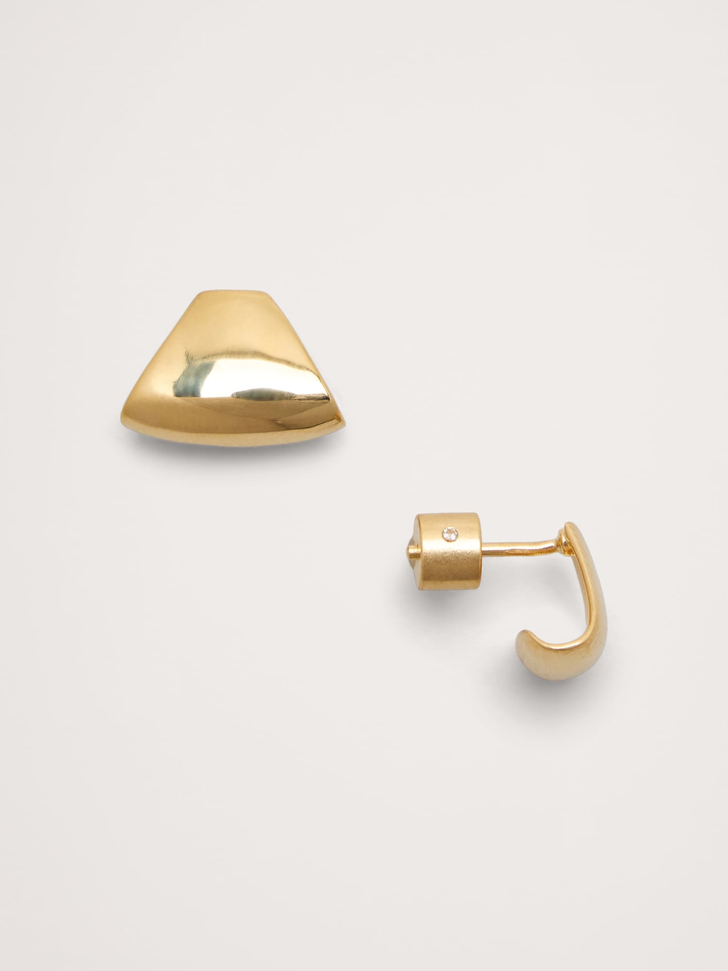 Image number 1 showing, Triangular Half-Hoop Earrings