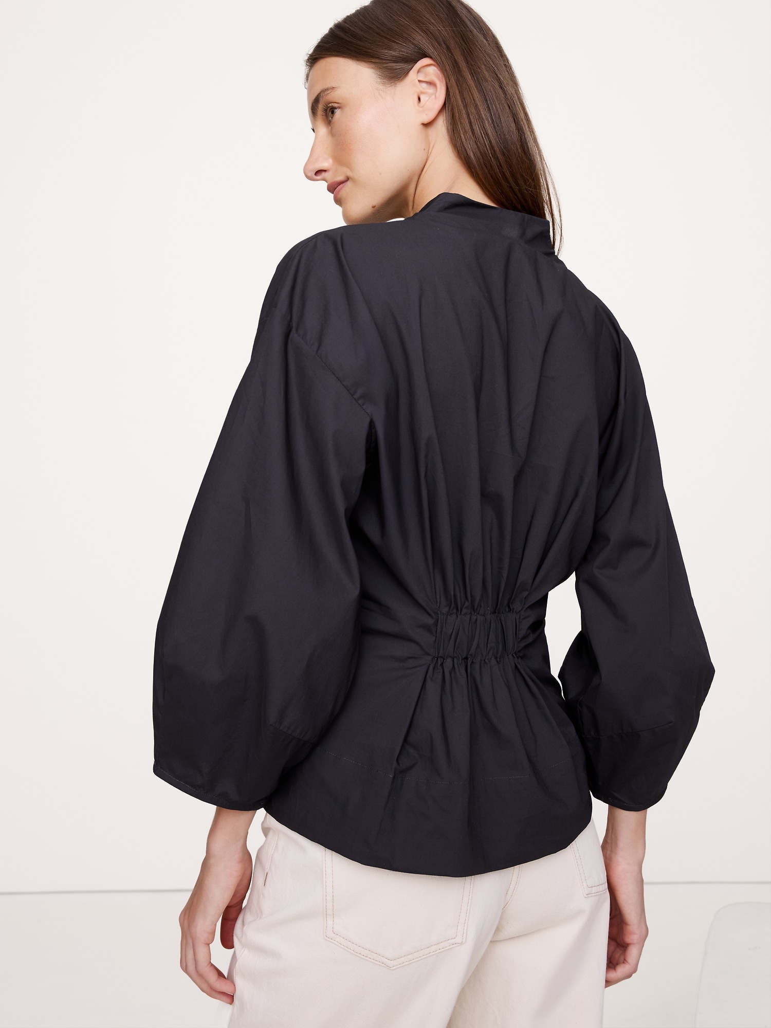 Image number 2 showing, Cotton Poplin Cinched-Waist Shirt
