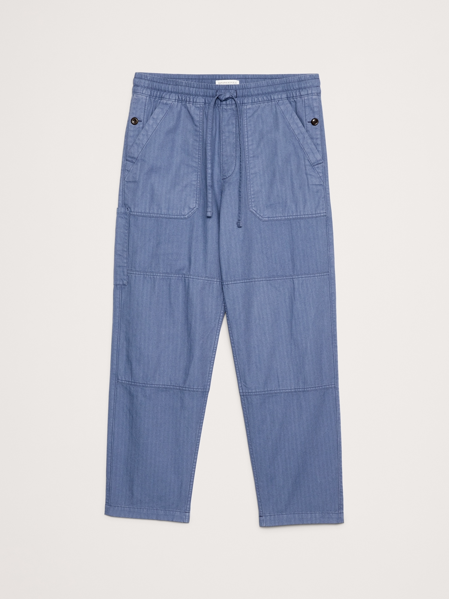 HERRINGBONE COTTON PULL-ON GARDENER PANT