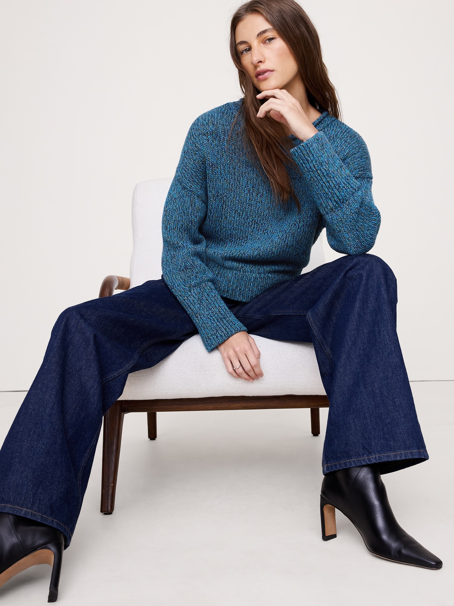 Image number 1 showing, Cotton Roll-Neck Sweater