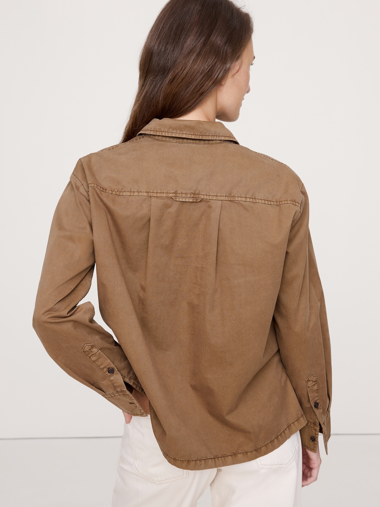 Image number 5 showing, OVERSIZED COTTON TWILL POPOVER SHIRT