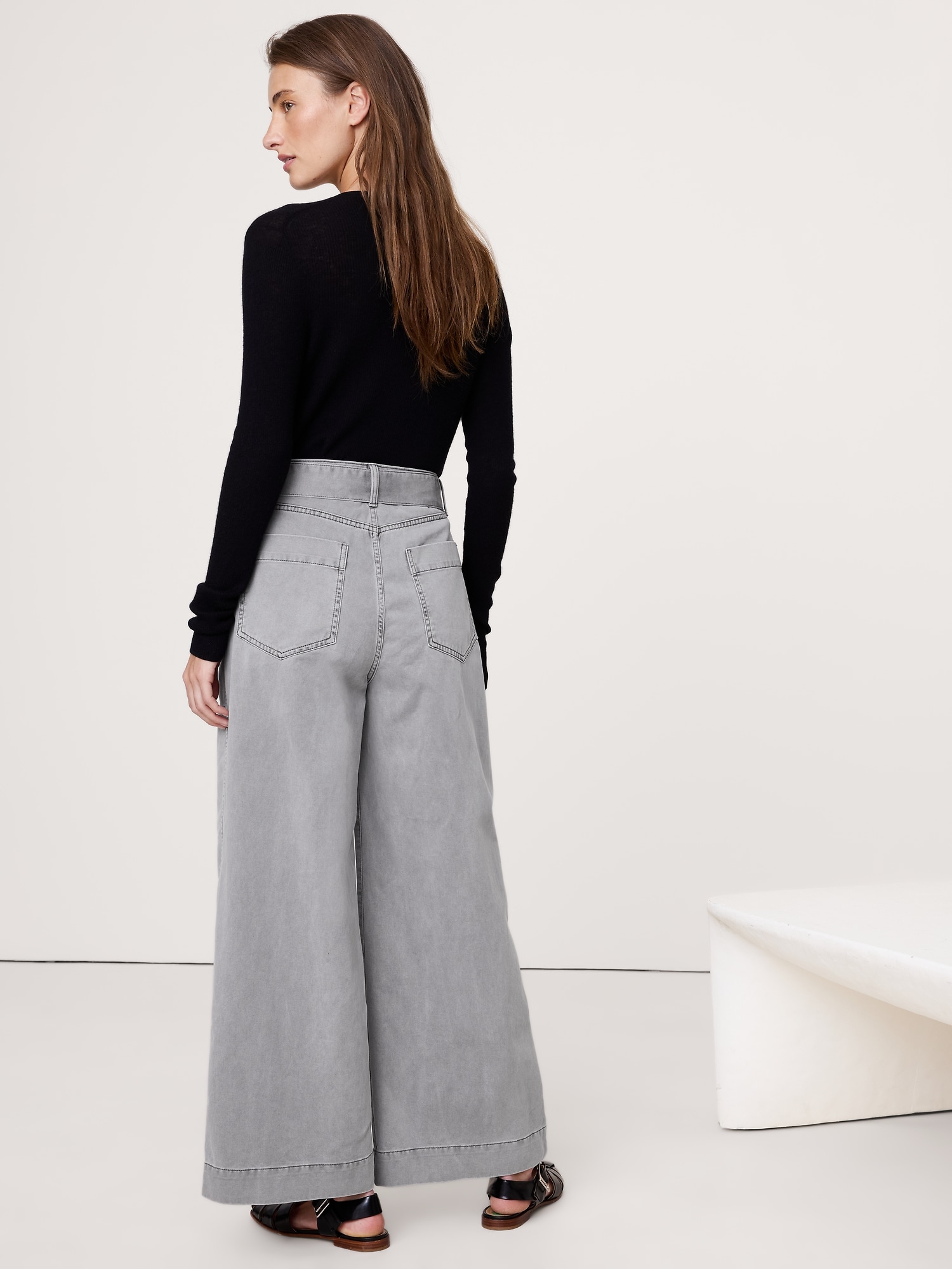Image number 3 showing, HIGH-RISE WIDE-LEG UTILITY CROP PANT