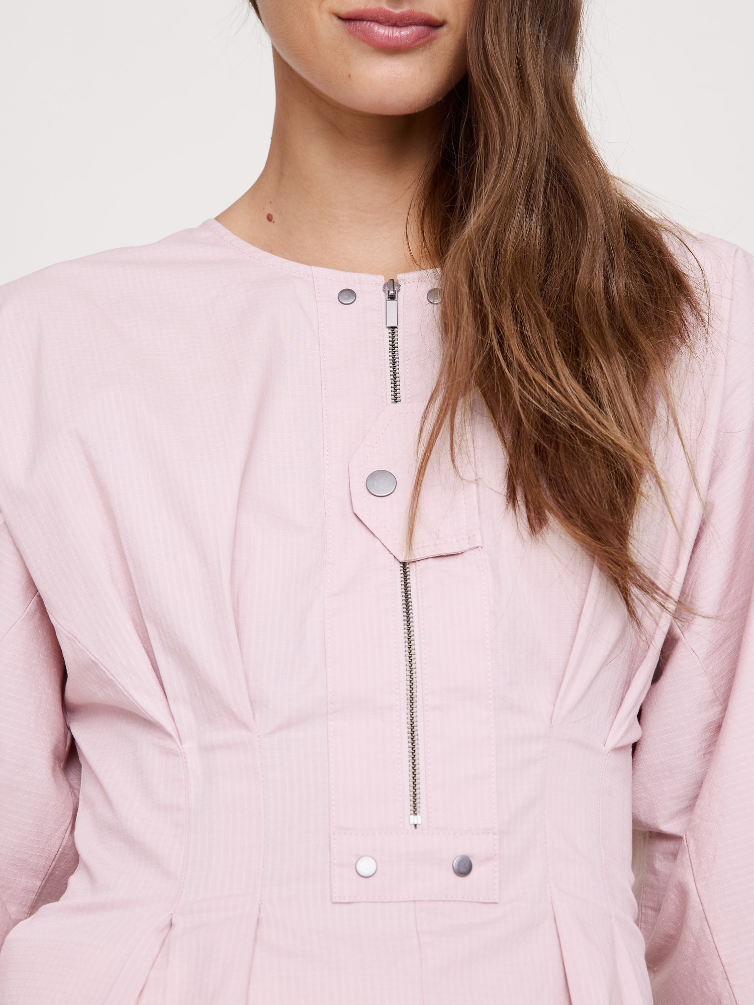Image number 3 showing, STRETCH-COTTON UTILITY PEPLUM TOP