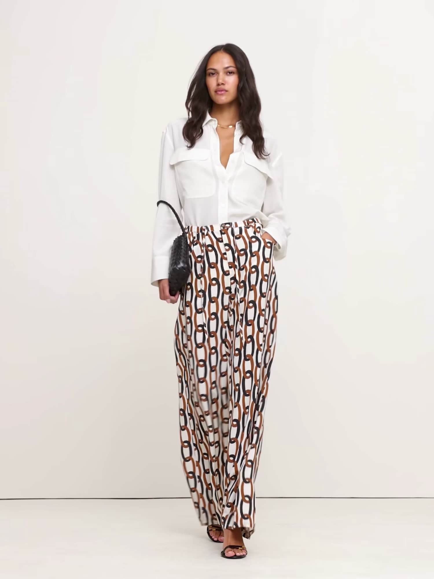 Mid-Rise Wide-Leg Matte Silk Pull-On Pant
