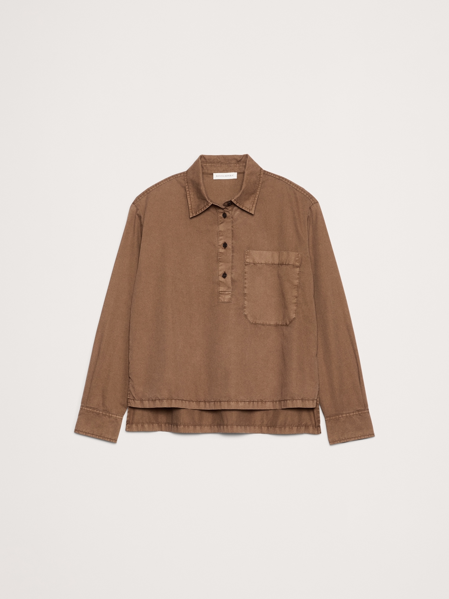 Image number 7 showing, OVERSIZED COTTON TWILL POPOVER SHIRT