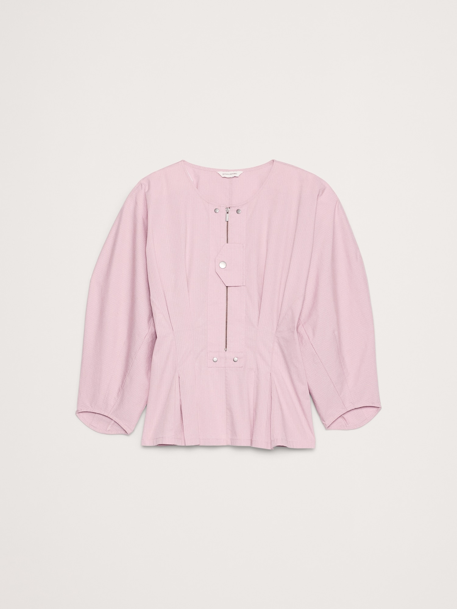 Image number 4 showing, STRETCH-COTTON UTILITY PEPLUM TOP