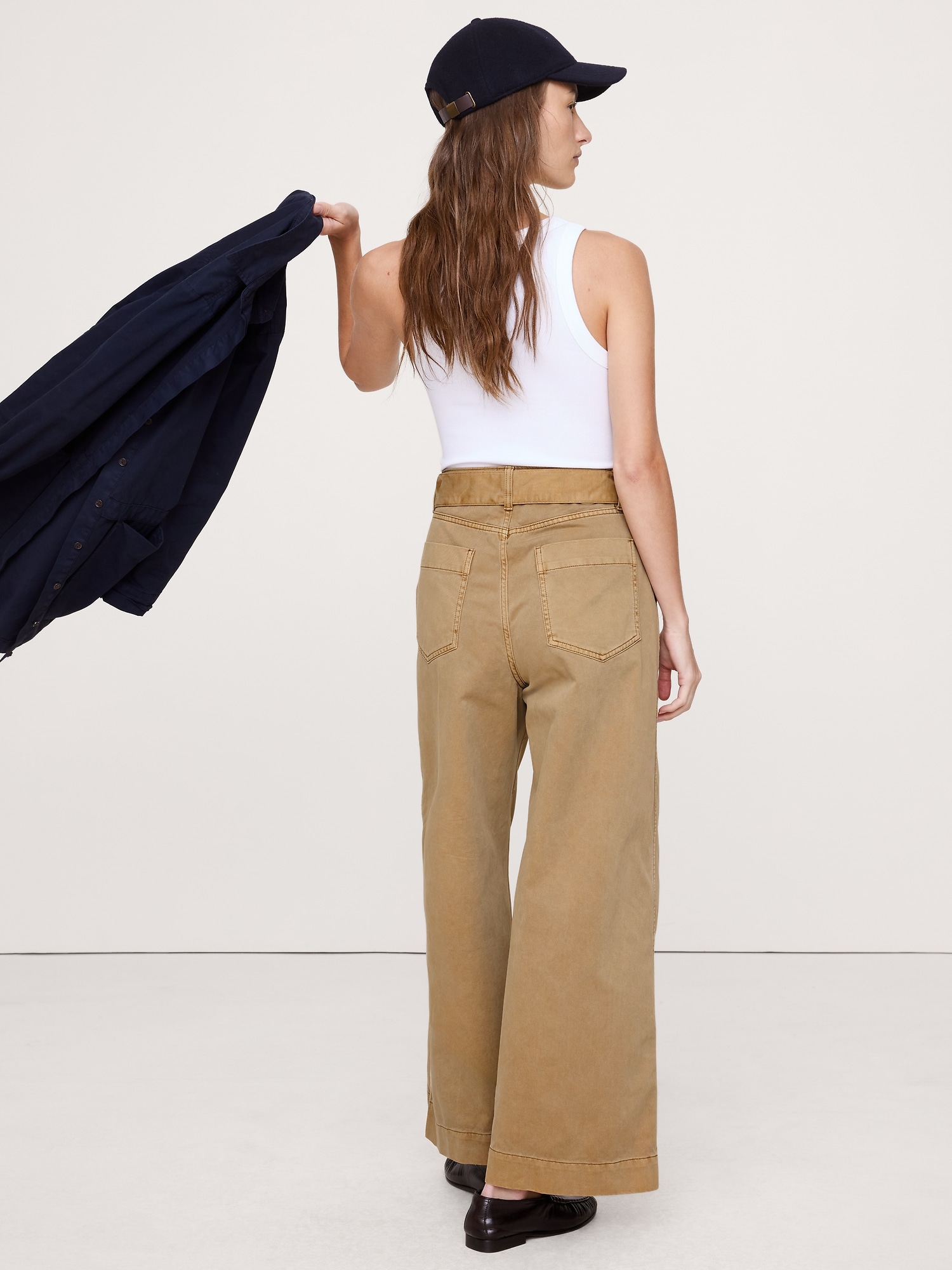 Image number 3 showing, HIGH-RISE WIDE-LEG UTILITY CROP PANT