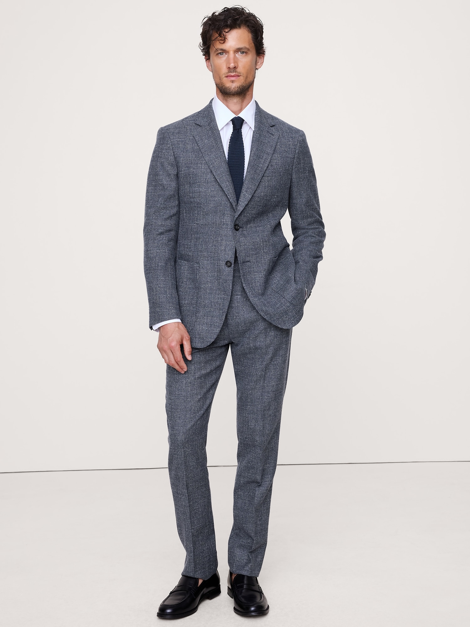 Image number 5 showing, ITALIAN COTTON-WOOL TWEED SUIT JACKET