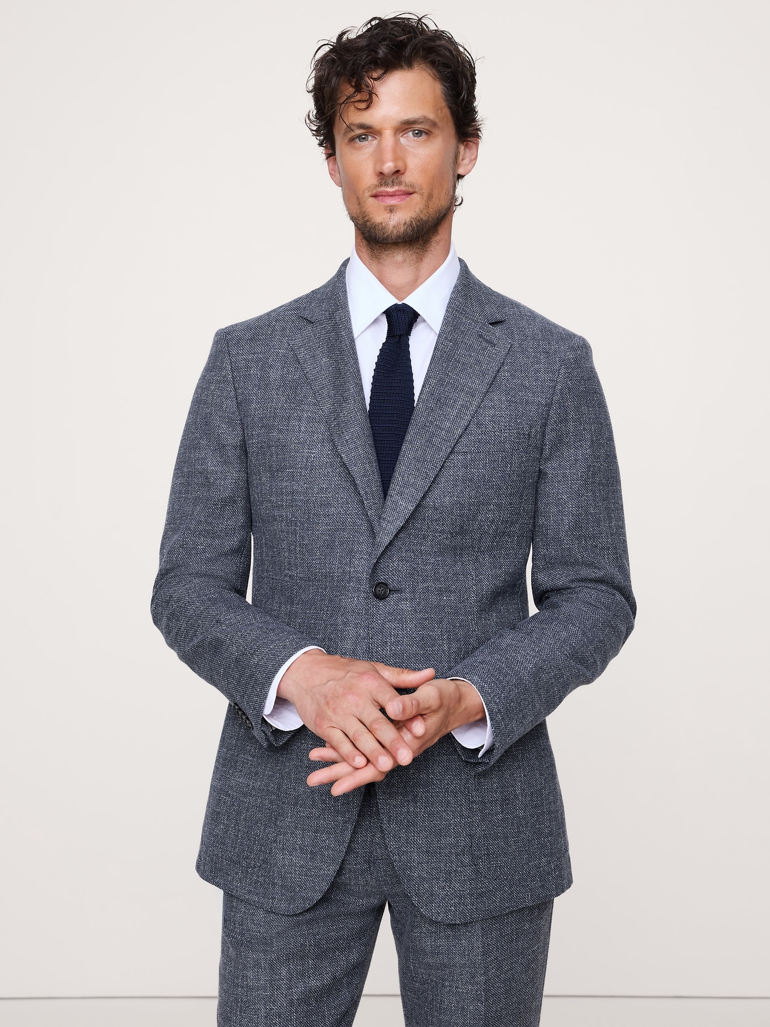 Image number 3 showing, ITALIAN COTTON-WOOL TWEED SUIT JACKET