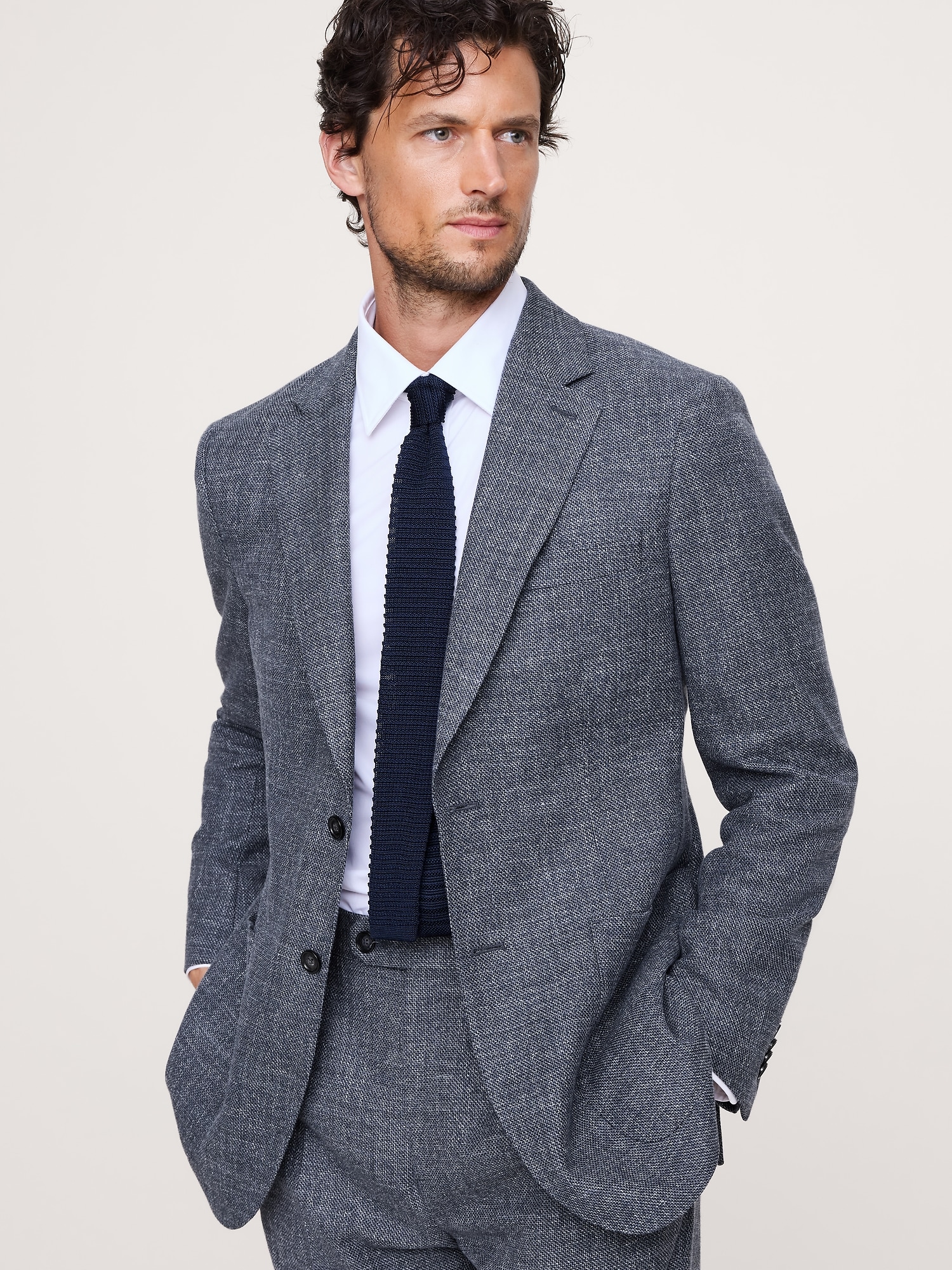 ITALIAN COTTON-WOOL TWEED SUIT JACKET