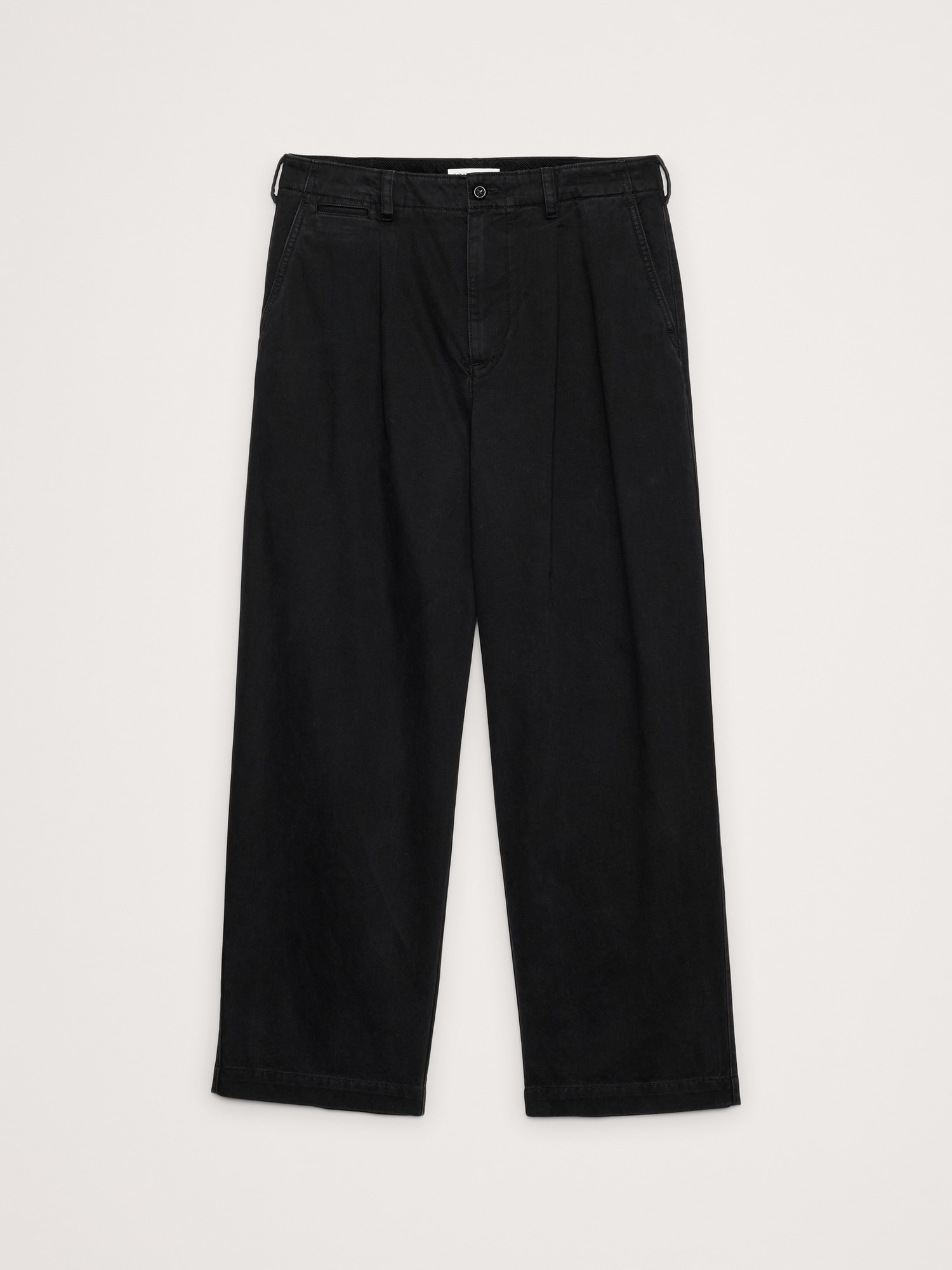L'image numéro 4 présente CHINO AMPLE EN COTON LÉGER PLISSÉ