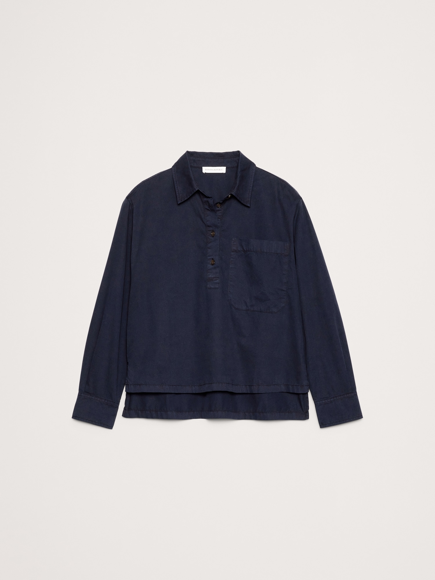 Image number 4 showing, OVERSIZED COTTON TWILL POPOVER SHIRT