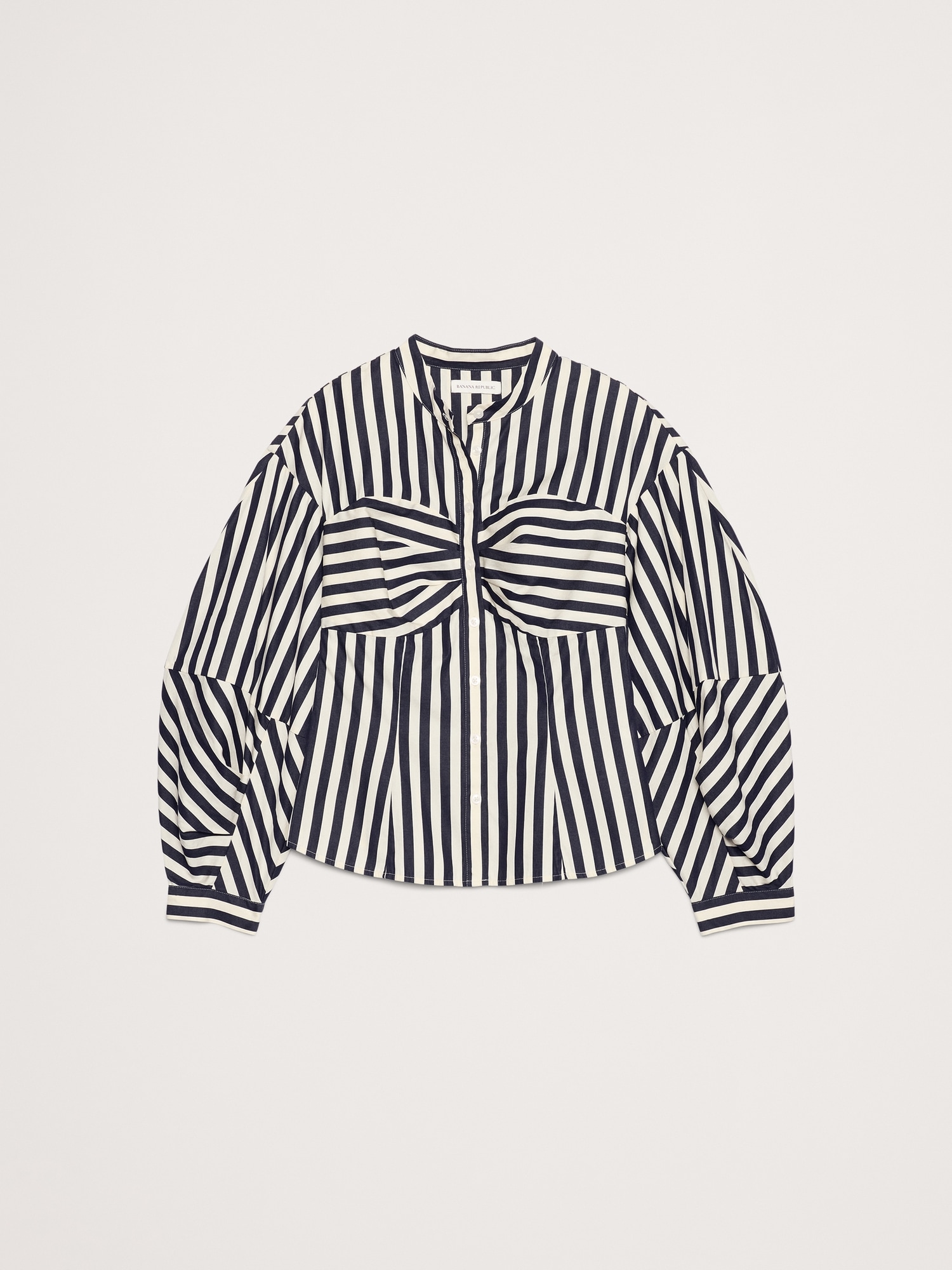 Image number 5 showing, COTTON POPLIN BALLOON-SLEEVE SHIRT