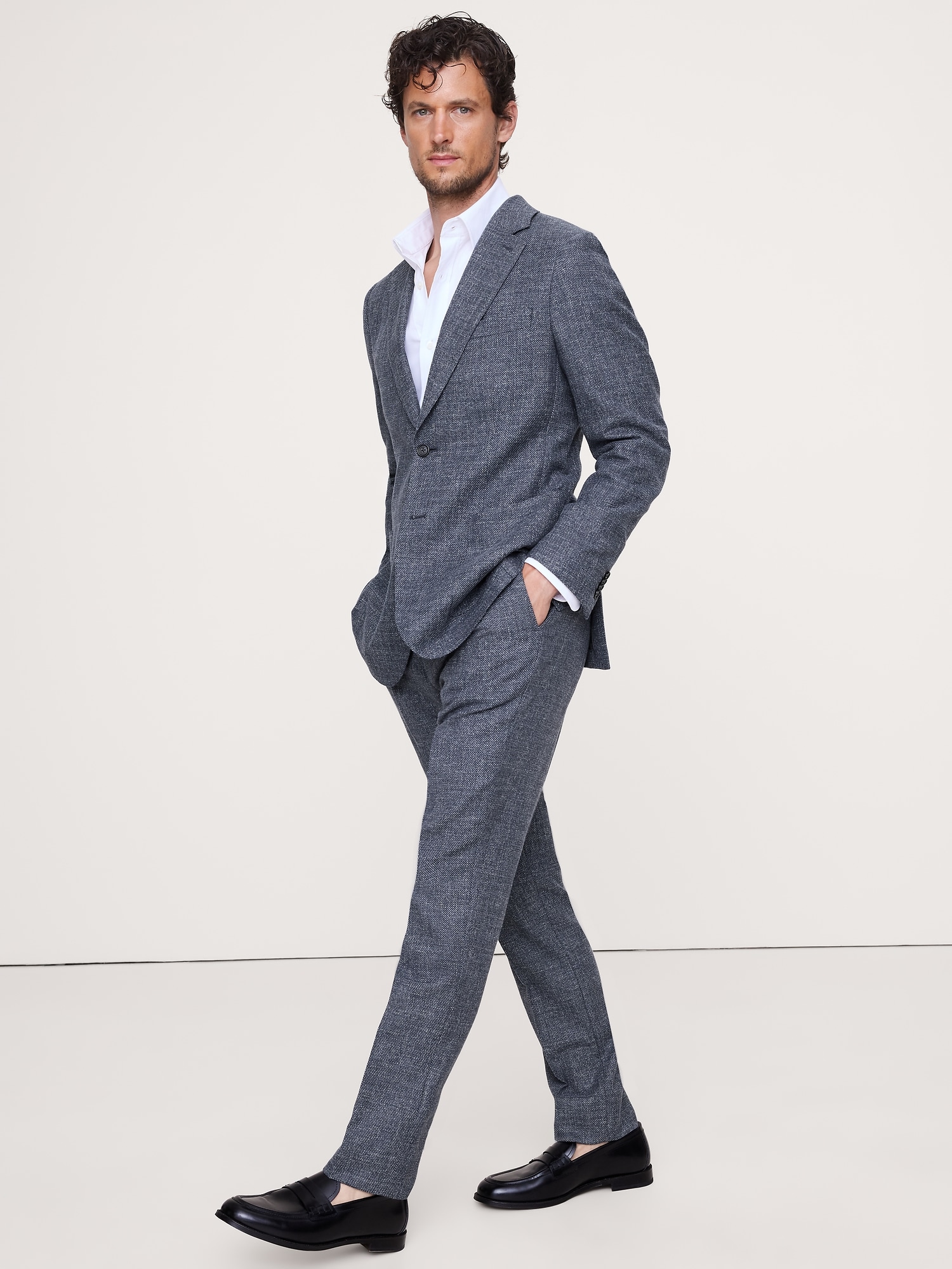 Image number 5 showing, ITALIAN COTTON-WOOL TWEED SUIT PANT