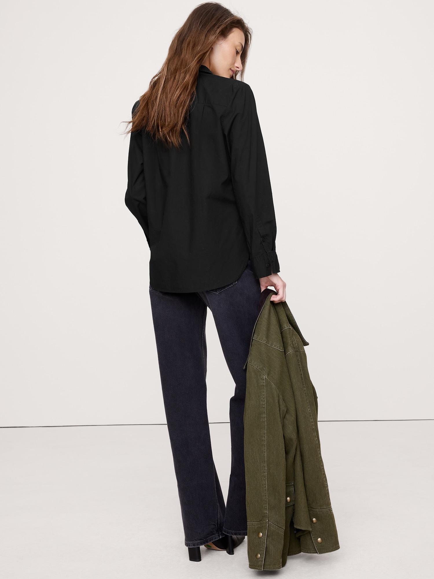 Image number 8 showing, BOXY COTTON POPLIN SHIRT