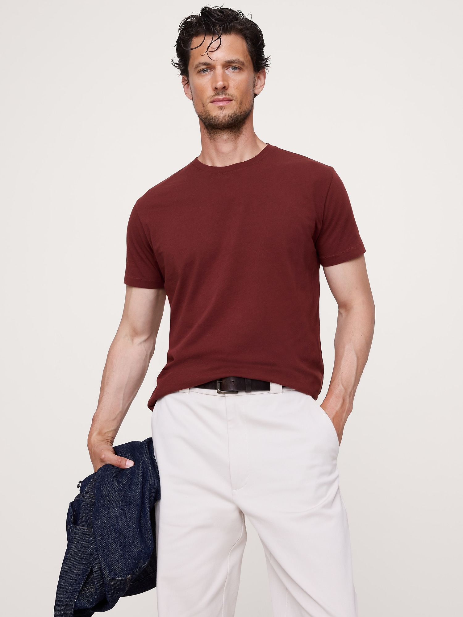 Image number 6 showing, Lightweight Cotton Crew-Neck T-Shirt