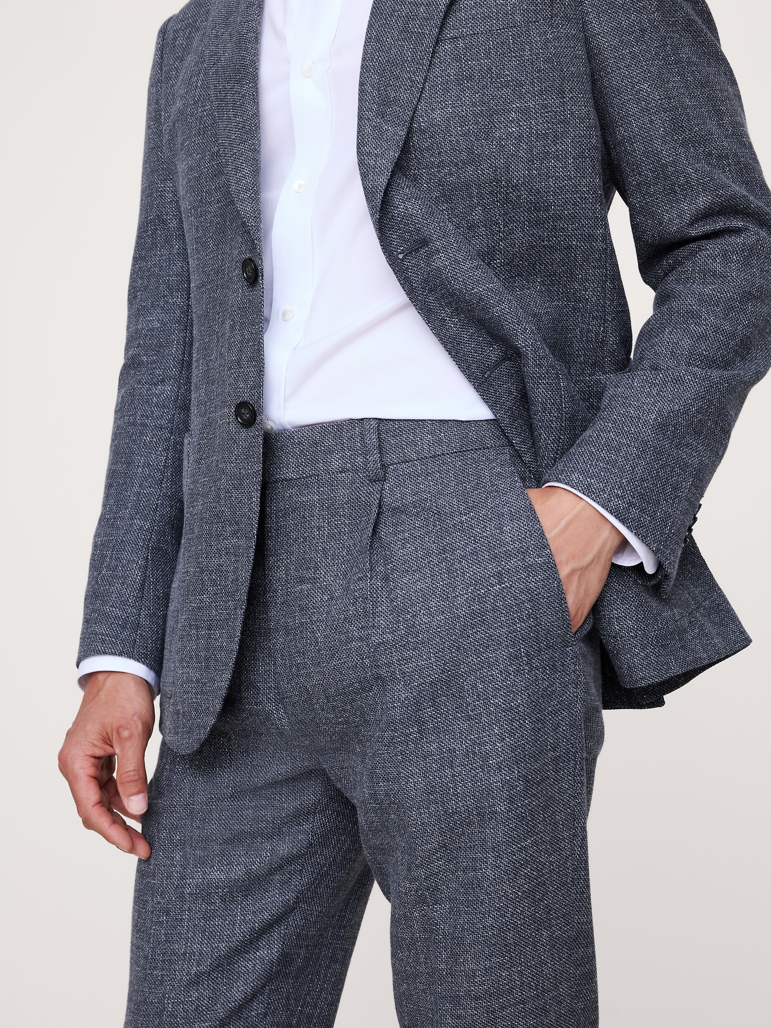Image number 3 showing, ITALIAN COTTON-WOOL TWEED SUIT PANT