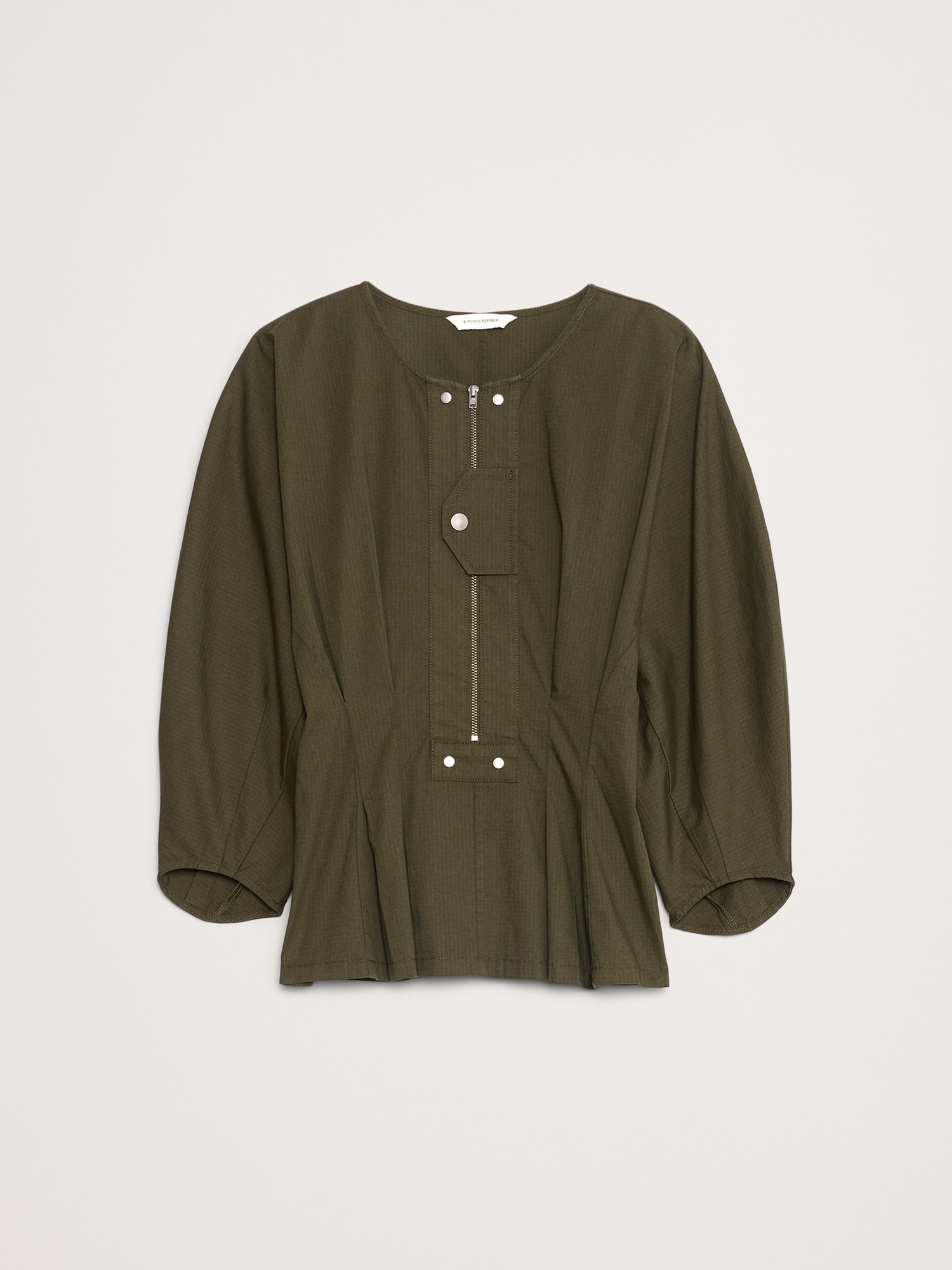 Image number 5 showing, Stretch-Cotton Utility Peplum Top