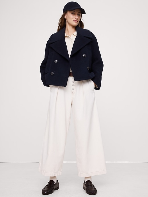 Italian Melton Wool-Blend Peacoat | Banana Republic