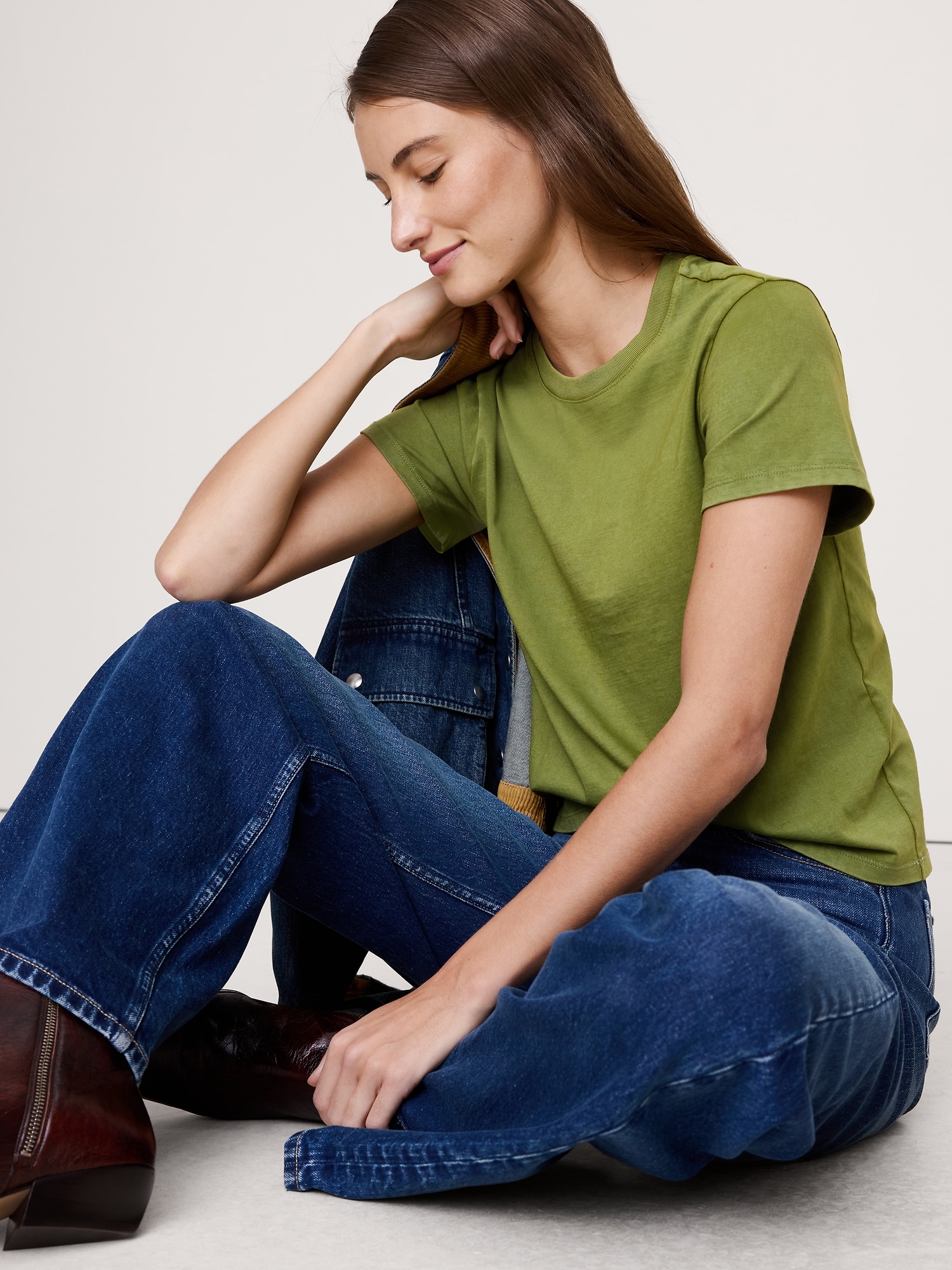 Vintage Cotton Crew-Neck T-Shirt - Cedar Green