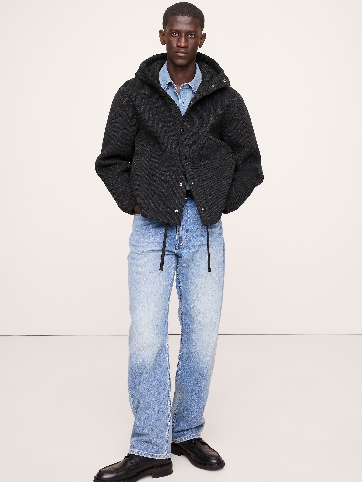 Image number 3 showing, Ribbed Wool-Blend Scuba Stadium Jacket