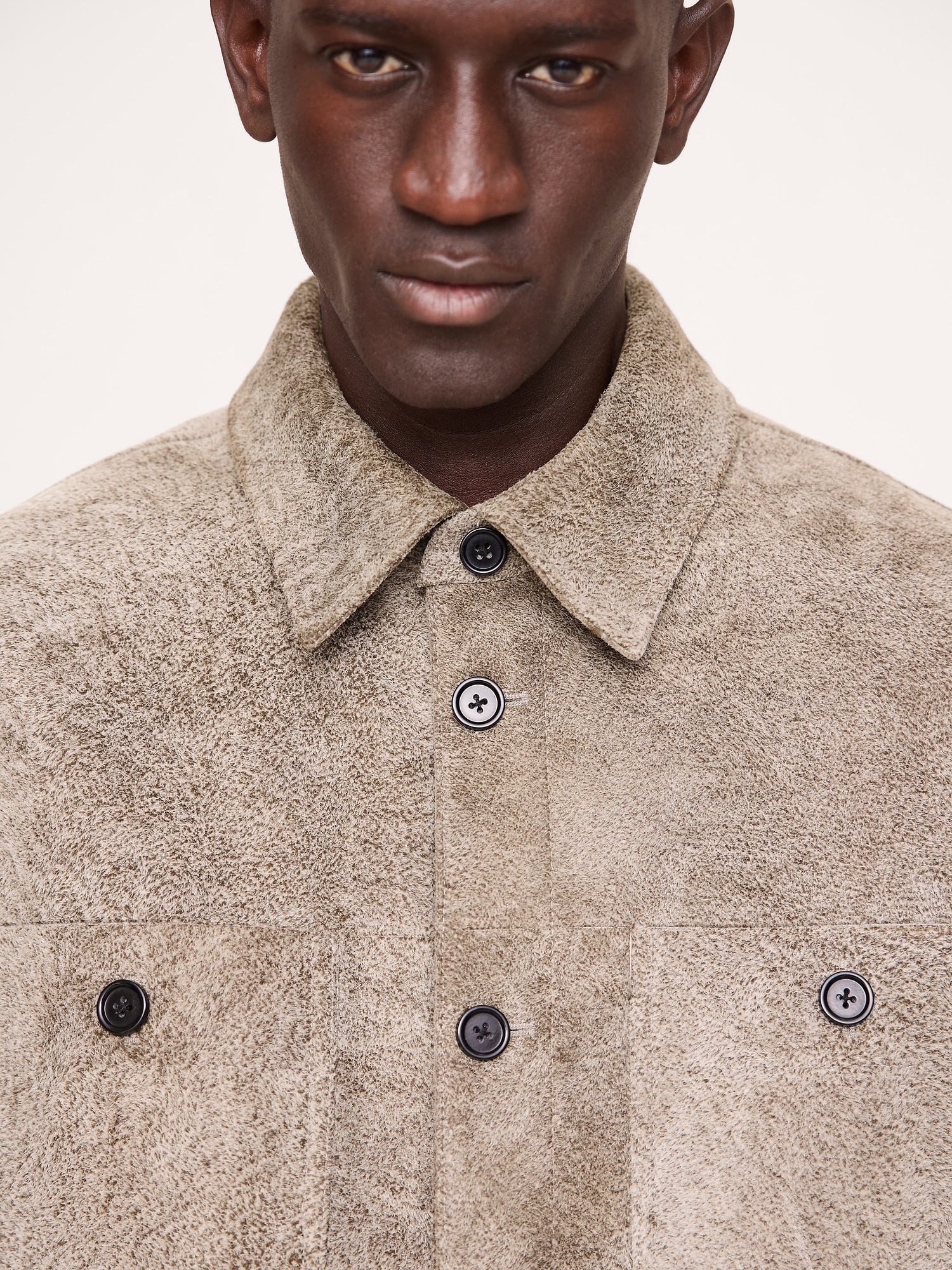 Image number 7 showing, Relaxed Textured Suede Shirt Jacket