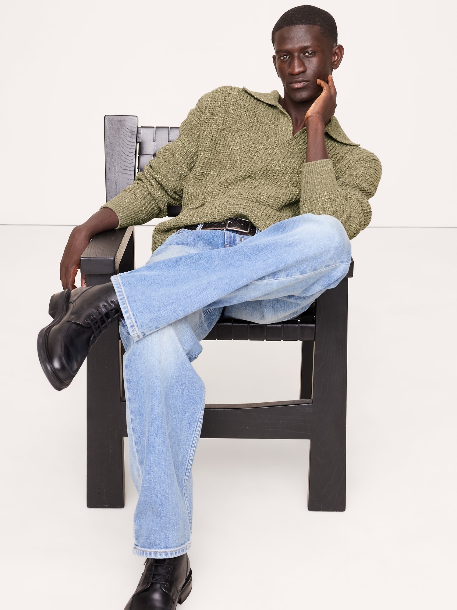 Chunky Cotton-Blend Sweater Polo