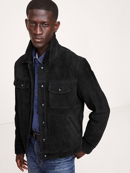 Suede Trucker Jacket | Banana Republic