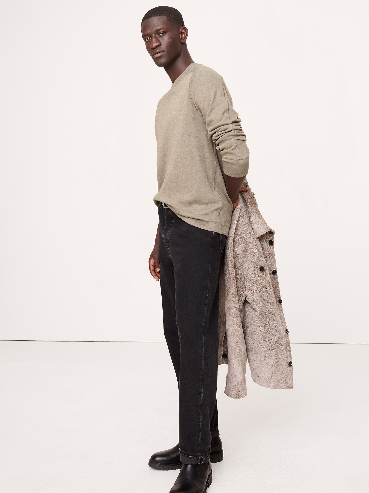 SLUB DOUBLE-KNIT CREW-NECK T-SHIRT