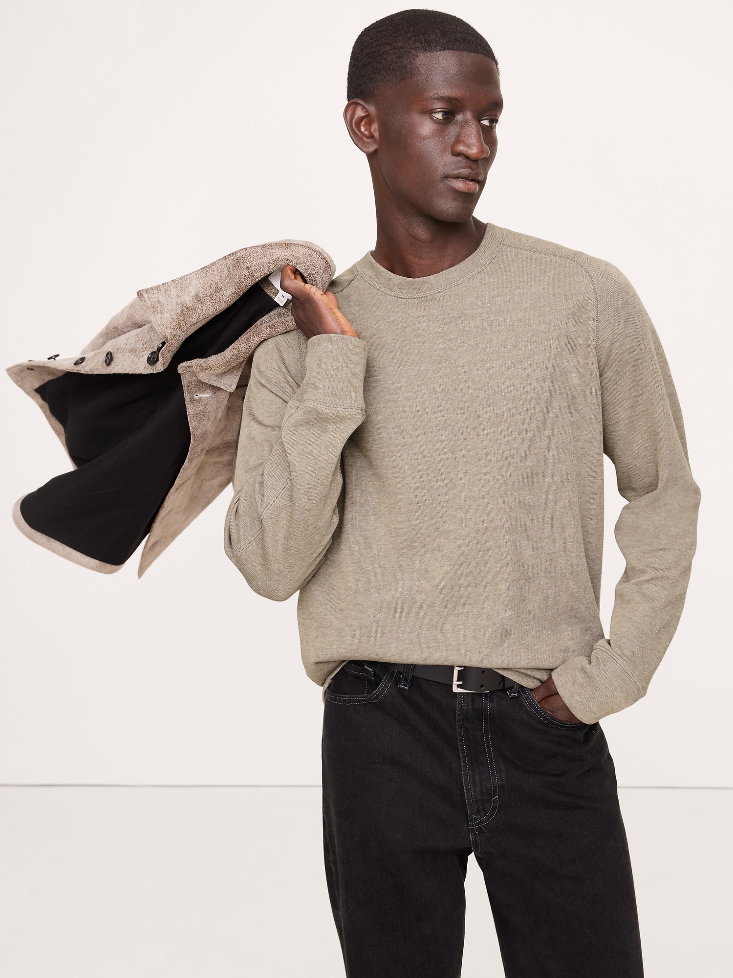 SLUB DOUBLE-KNIT CREW-NECK T-SHIRT