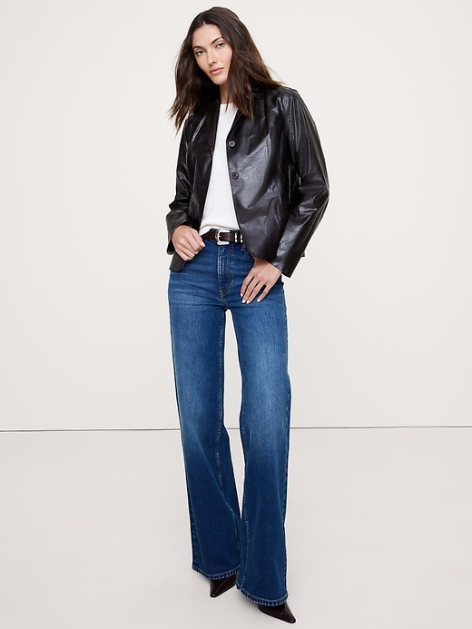 90s BANANA REPUBLIC black leather 希少 短丈 90s BANANA REPUBLIC black leather 希少 短丈