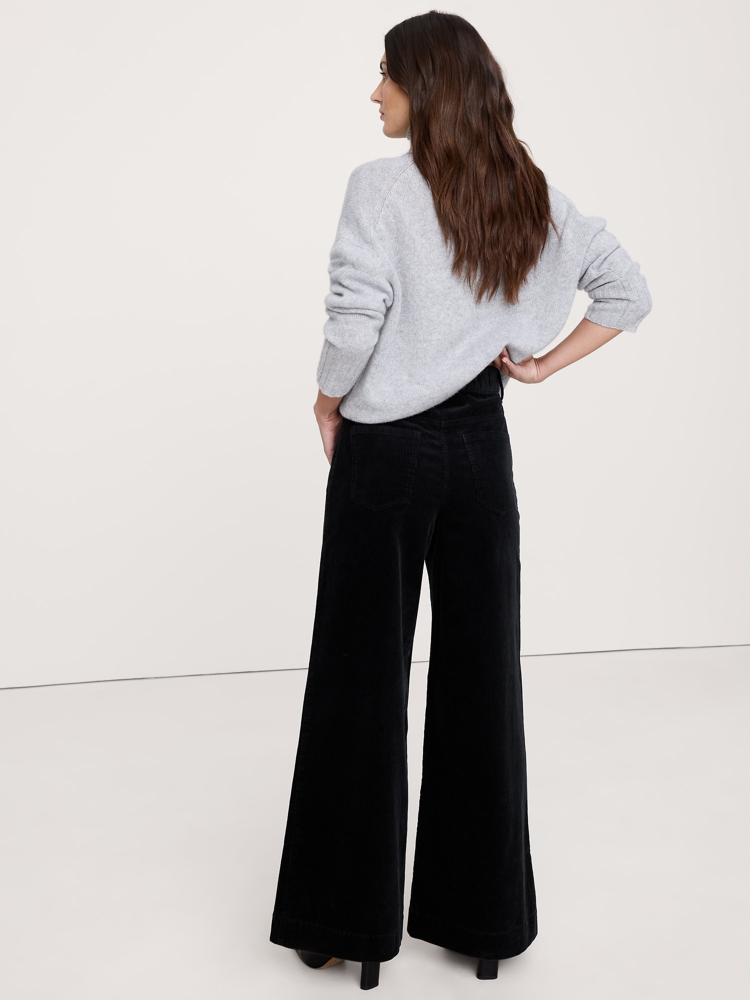 Image number 3 showing, High-Rise Wide-Leg Corduroy Pull-On Pant