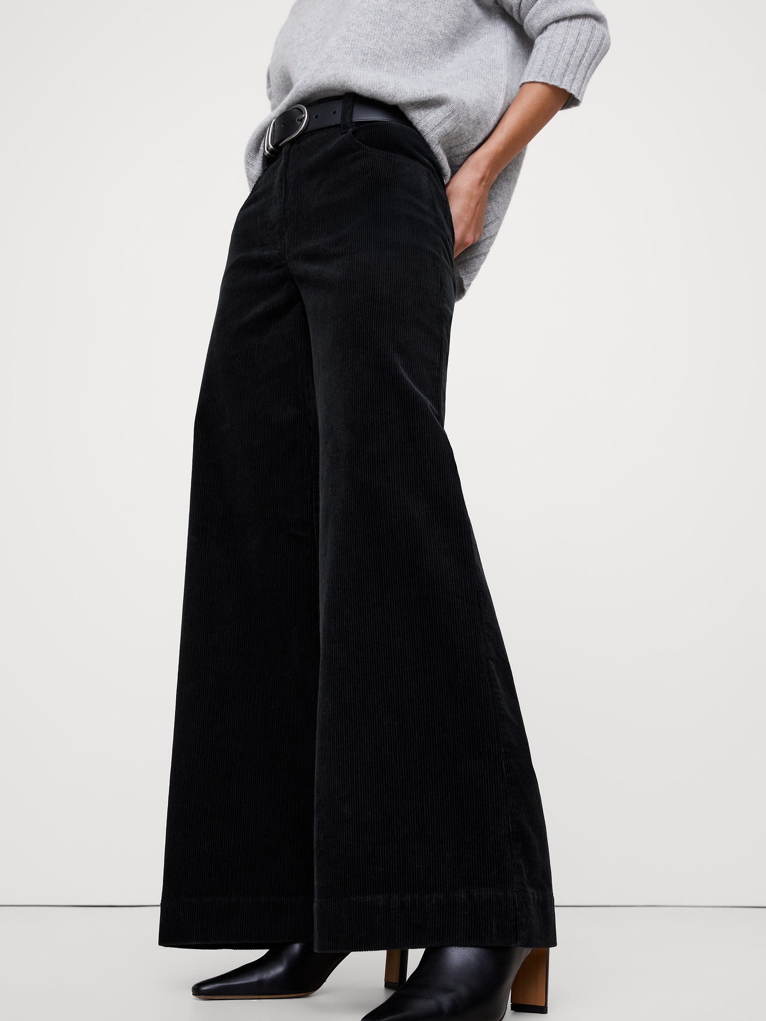 Image number 4 showing, High-Rise Wide-Leg Corduroy Pull-On Pant