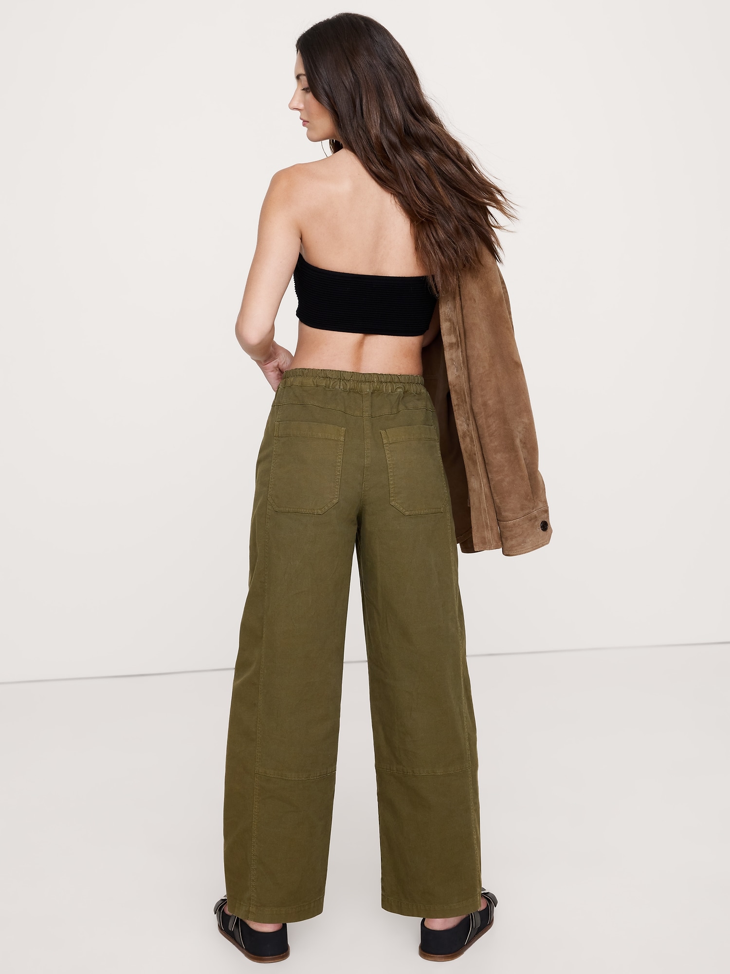 Image number 3 showing, Mid-Rise Relaxed Painter Pull-On Pant