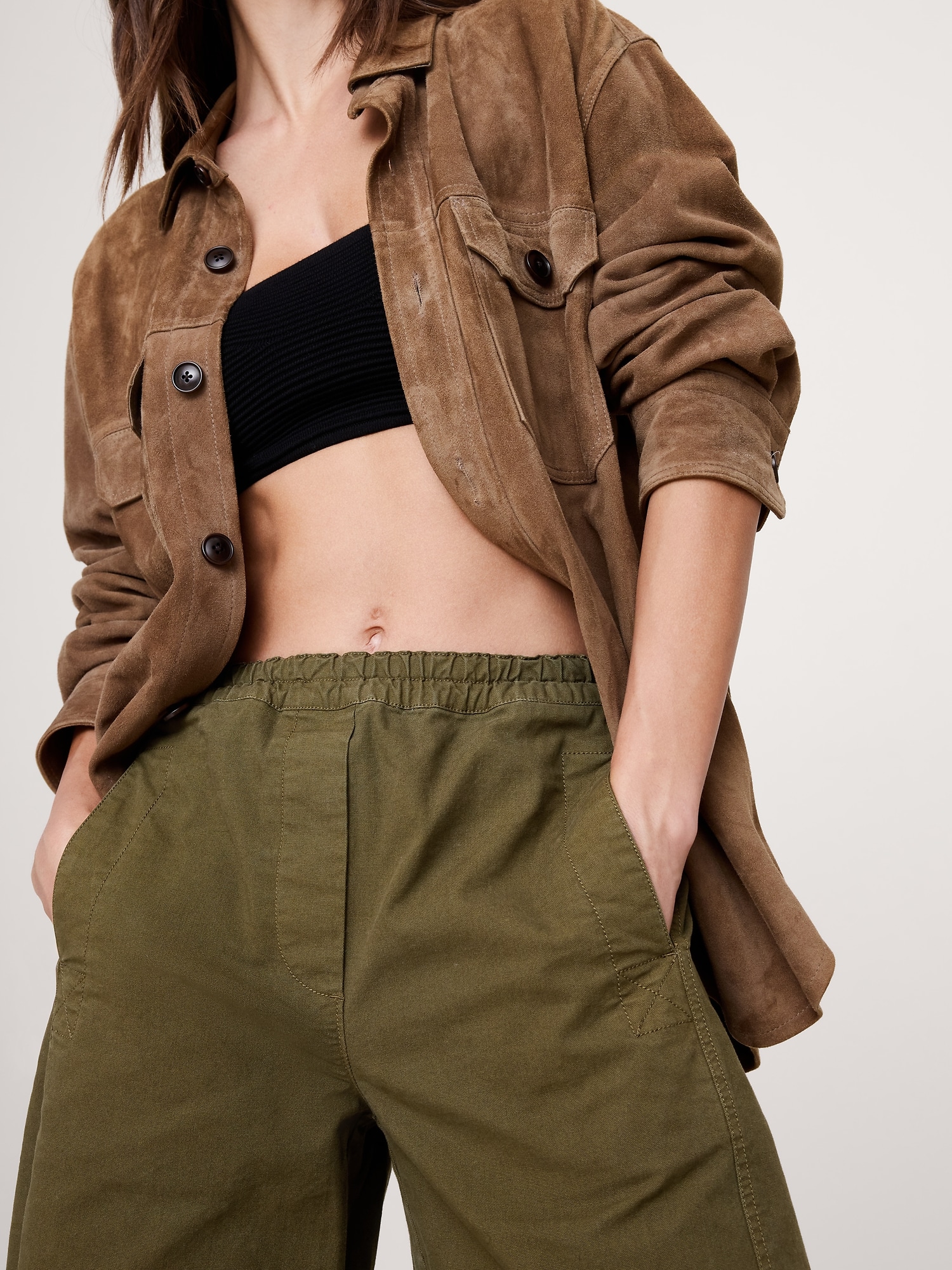 Image number 4 showing, Mid-Rise Relaxed Painter Pull-On Pant