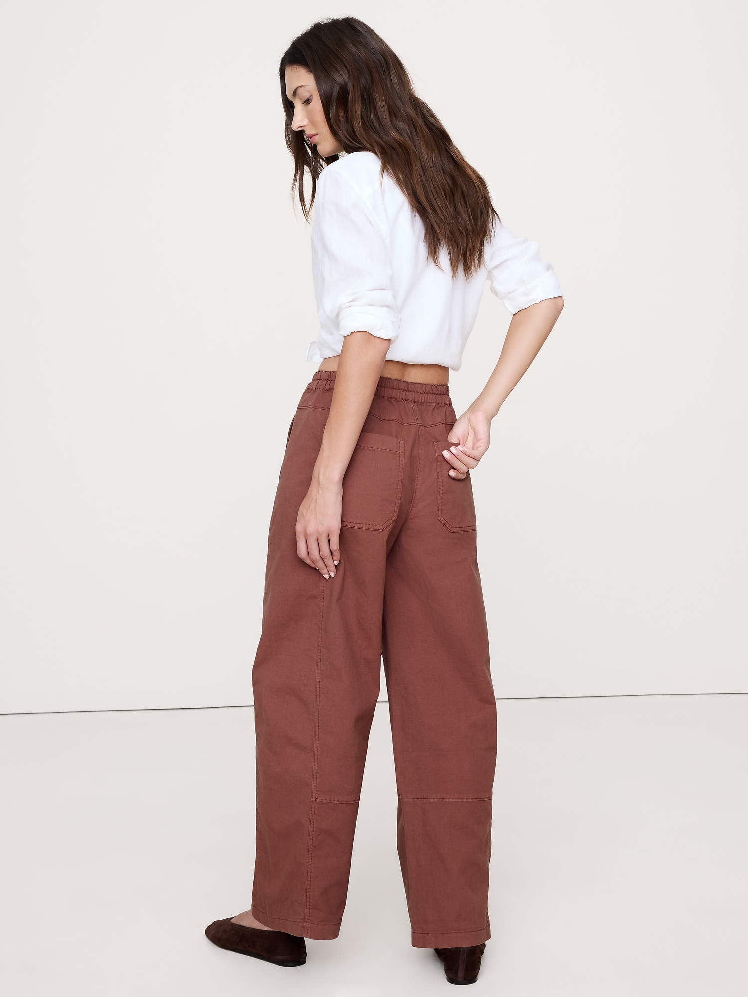 Image number 6 showing, Mid-Rise Relaxed Painter Pull-On Pant