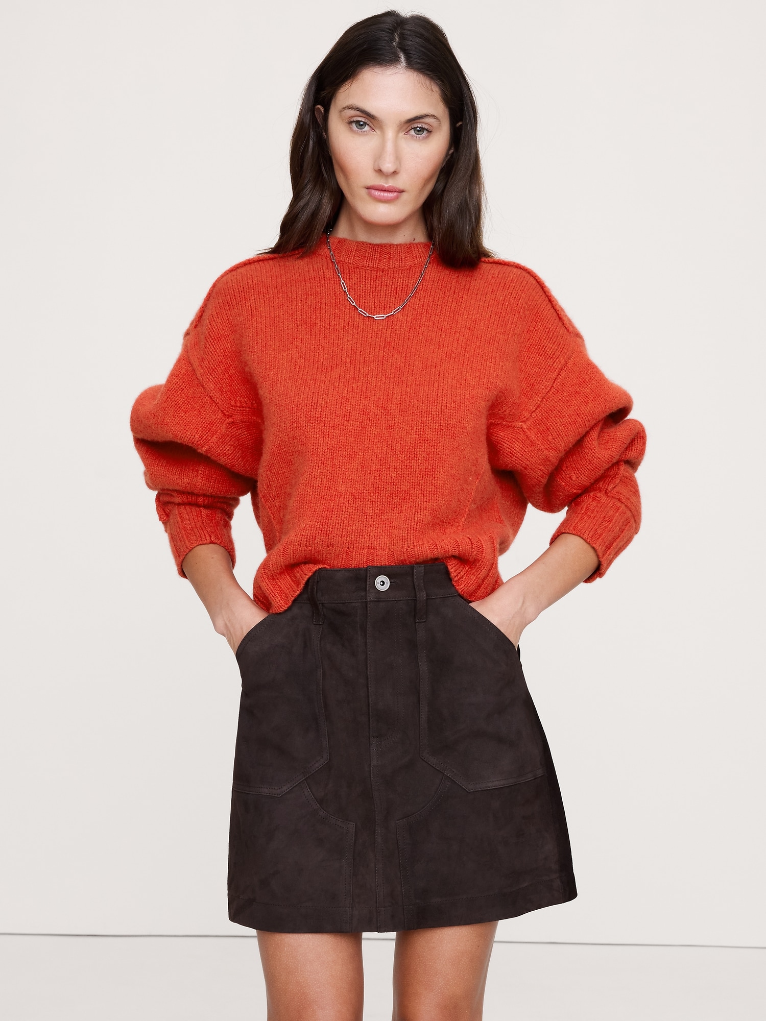 Image number 1 showing, Merino-Cashmere Ribbed-Panel Sweater
