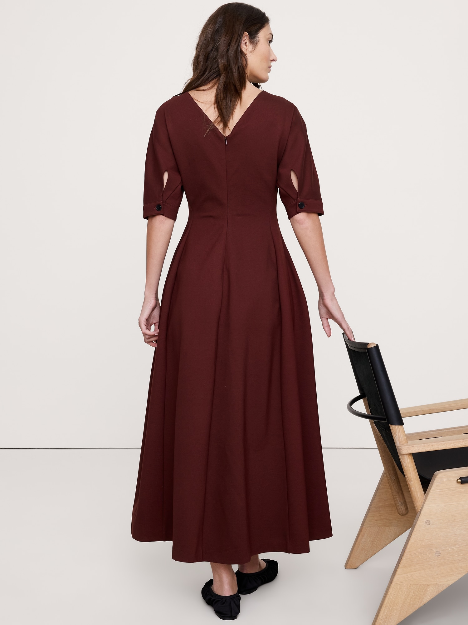 Image number 7 showing, Ponte Puff-Sleeve Maxi Dress