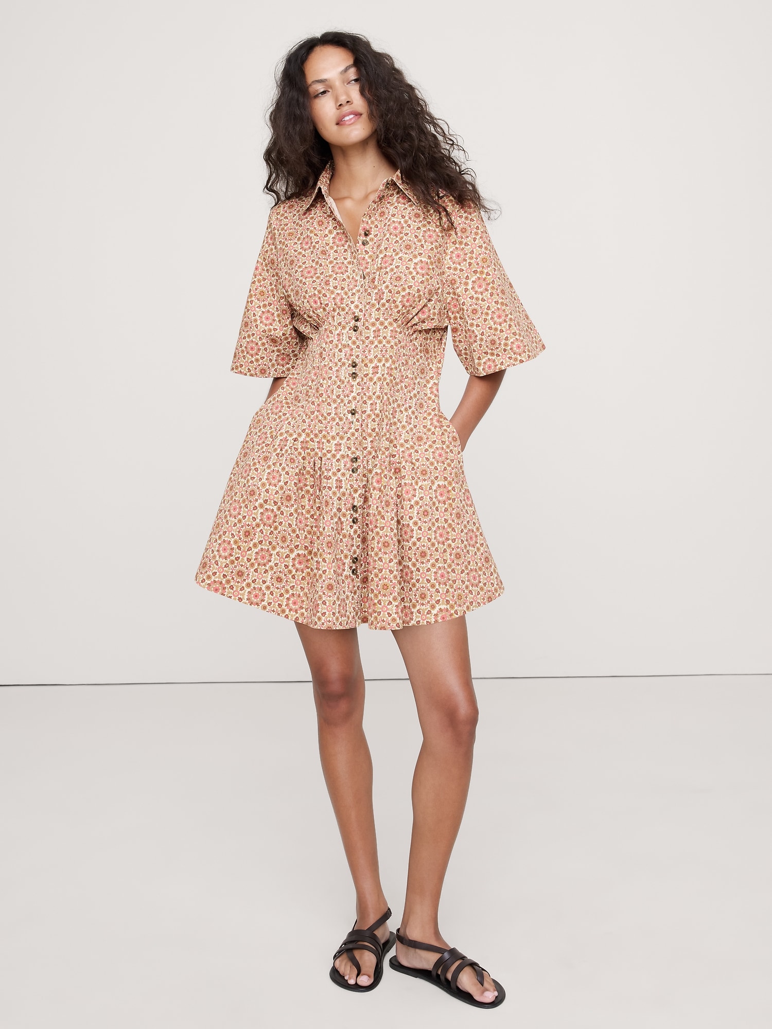 Image number 7 showing, DENIM PINTUCK SHIRT DRESS