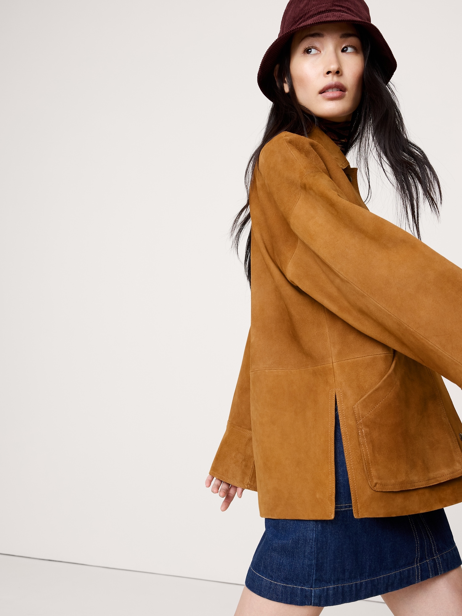 HERITAGE SUEDE JACKET - Camel