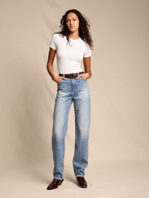 JEAN DROIT À TAILLE HAUTE DES ANNÉES 90