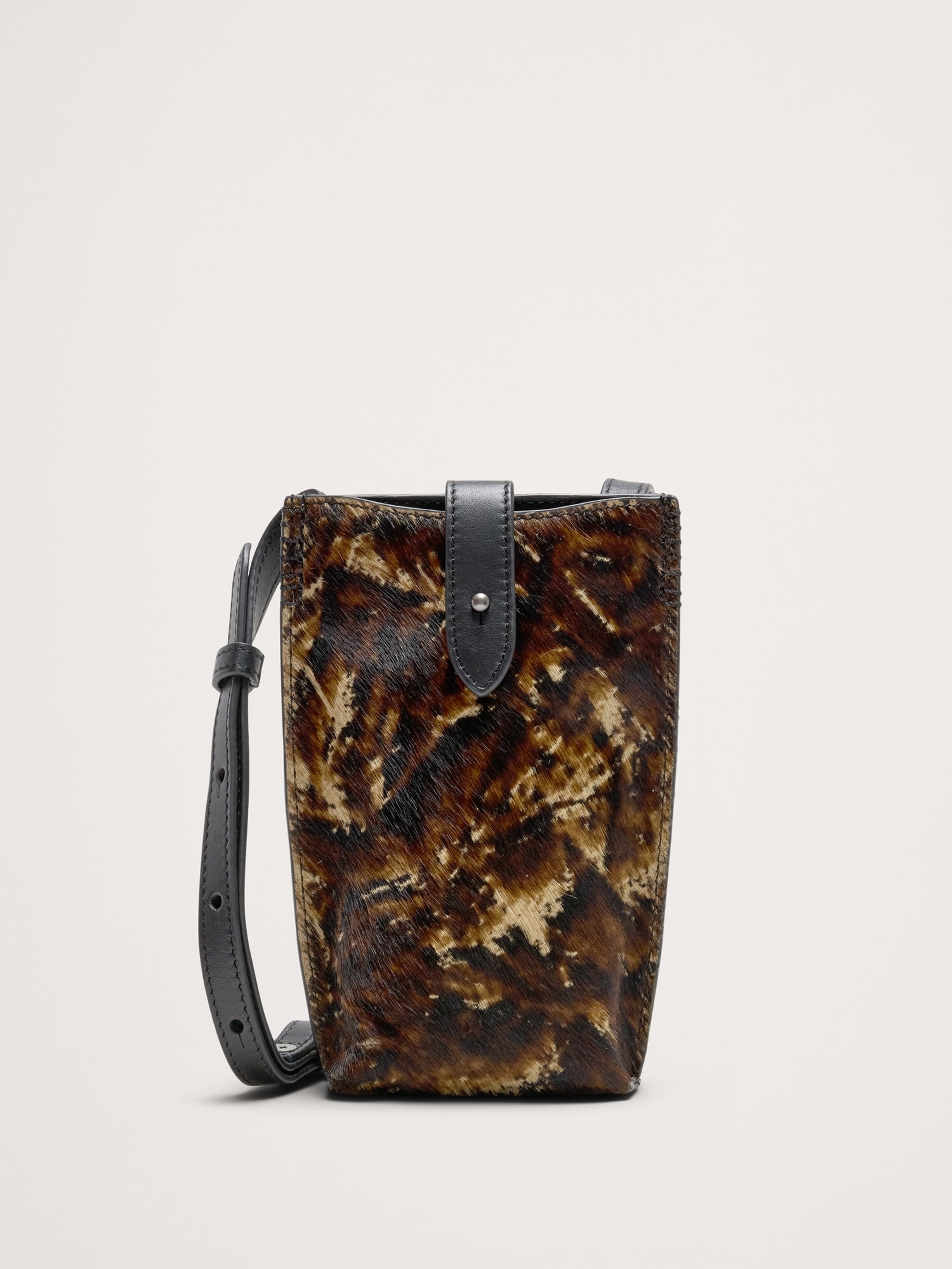 Italian Leather Crossbody Pouch - Pony Brown