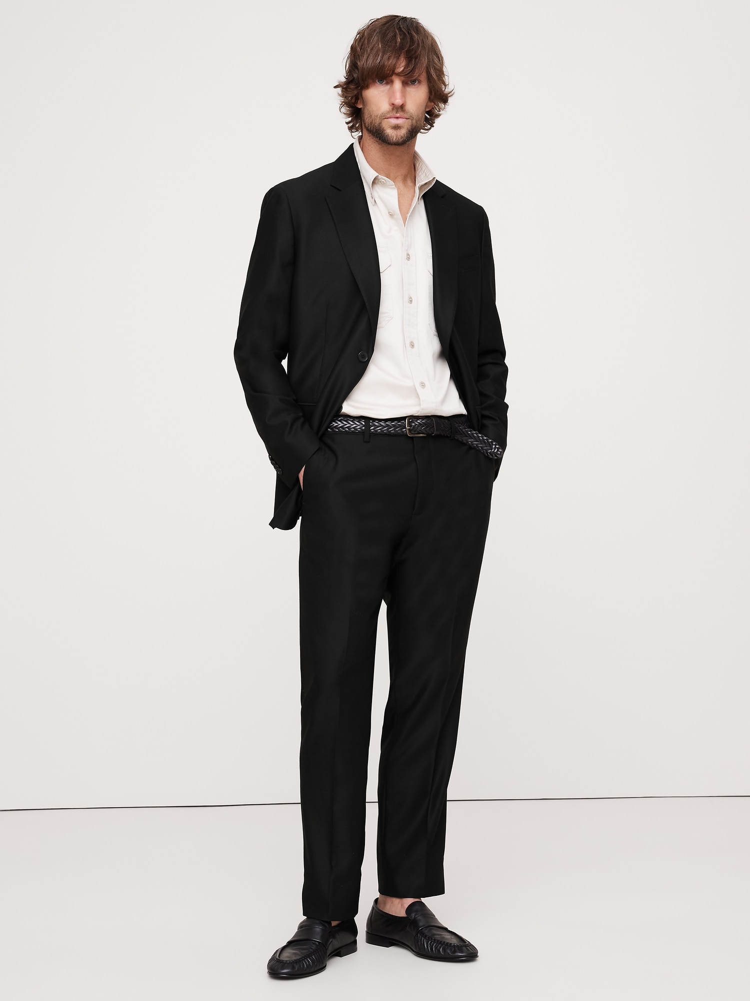 Pantalon en tissu panama italien signature