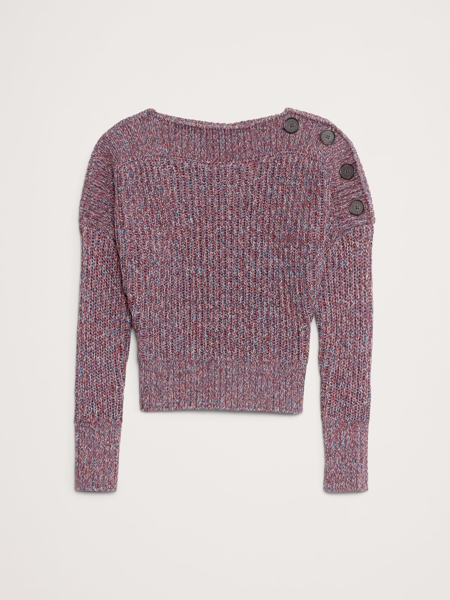 Image number 4 showing, Cotton Button-Shoulder Sweater