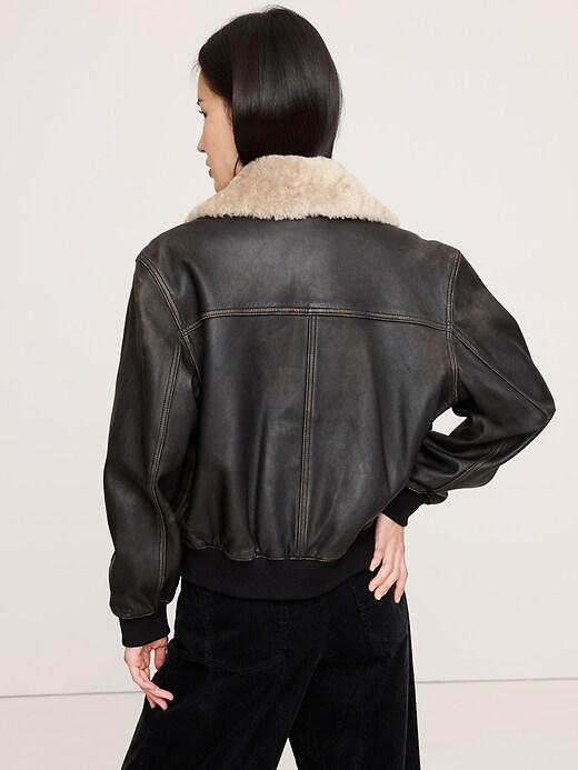 Distressed Leather Flight Jacket | Banana Republic
