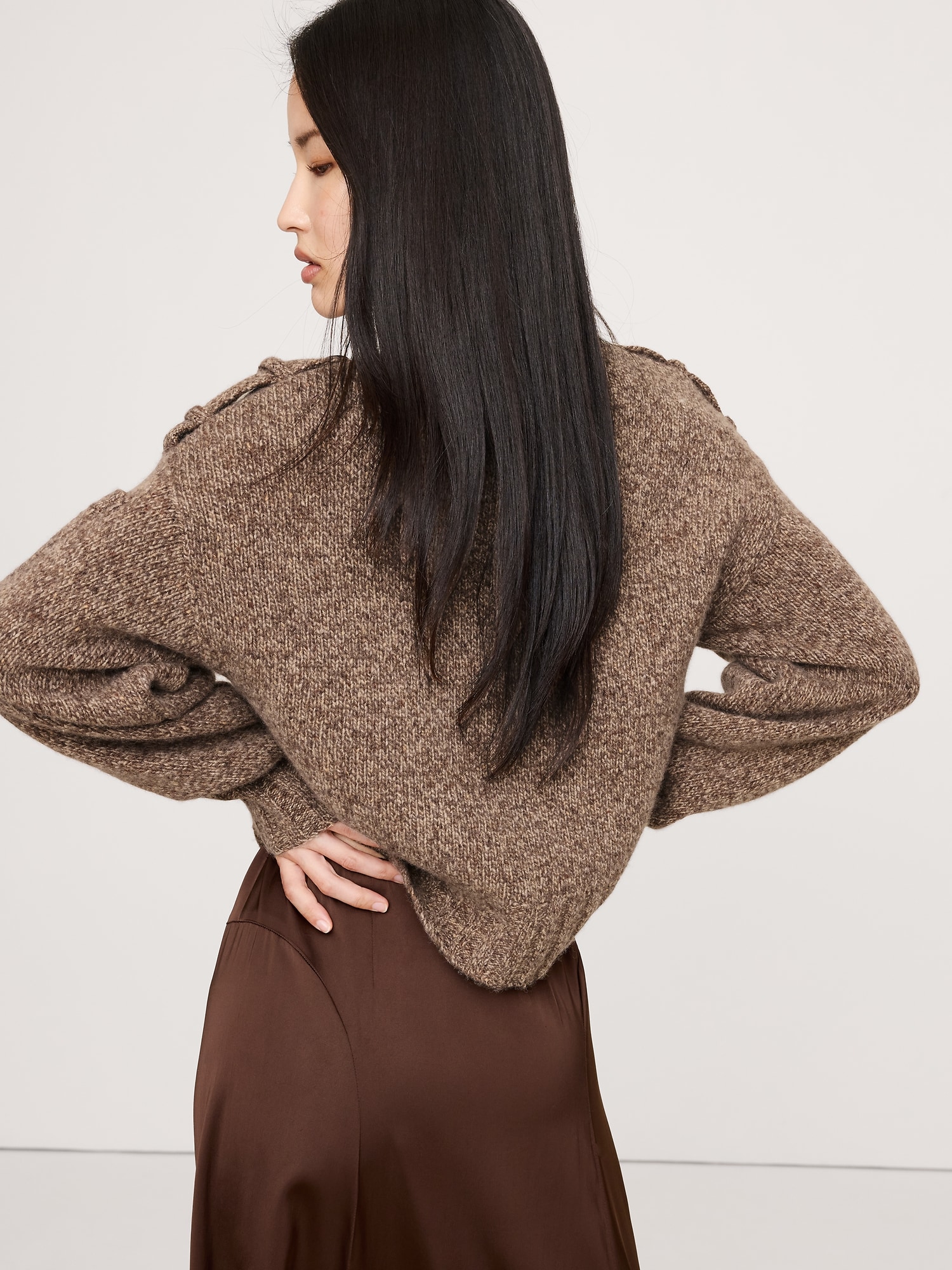 Image number 2 showing, MARLED CASHMERE-MERINO BLEND SWEATER