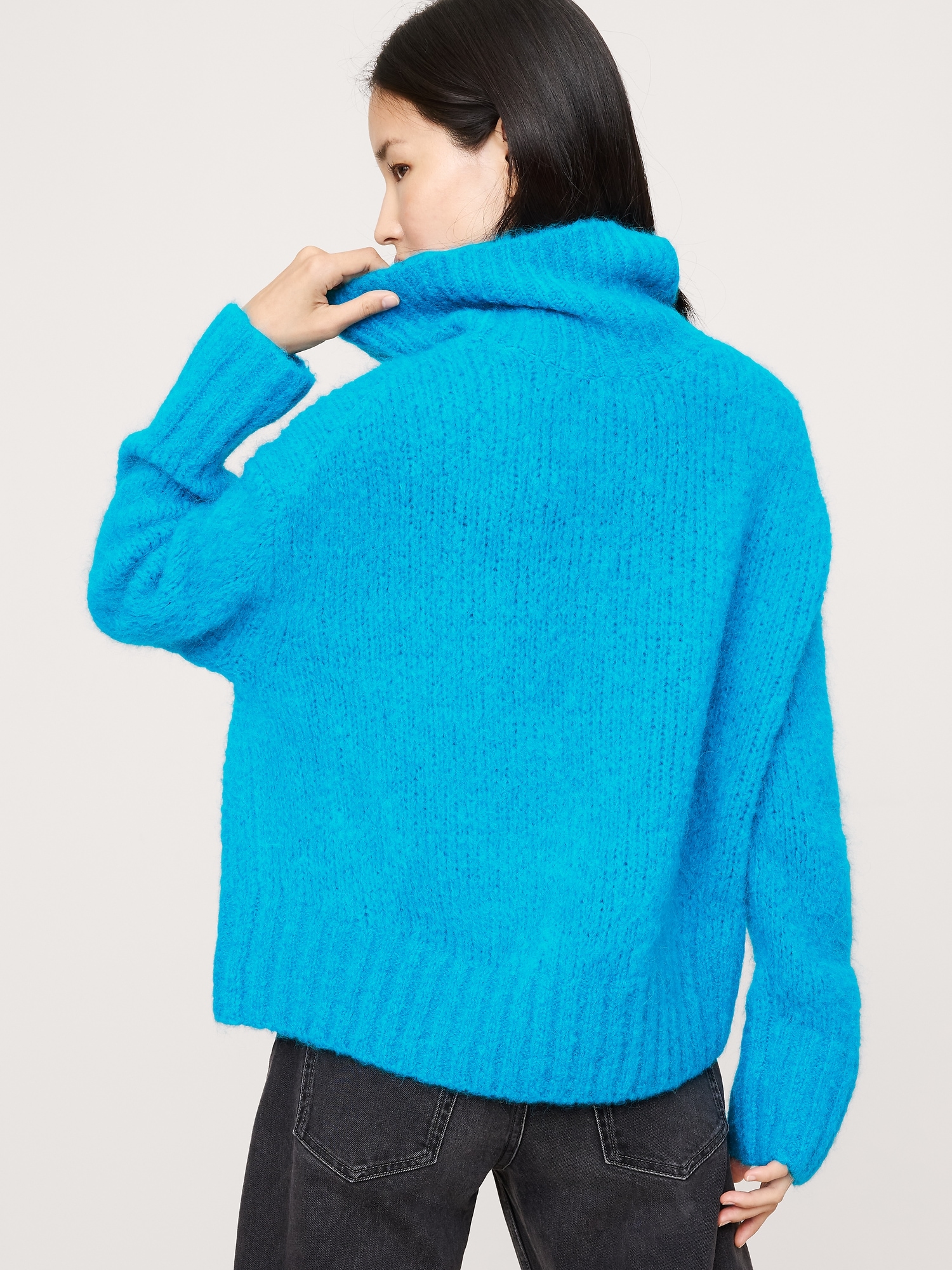 Image number 2 showing, Italian Alpaca-Blend Funnel-Neck Sweater