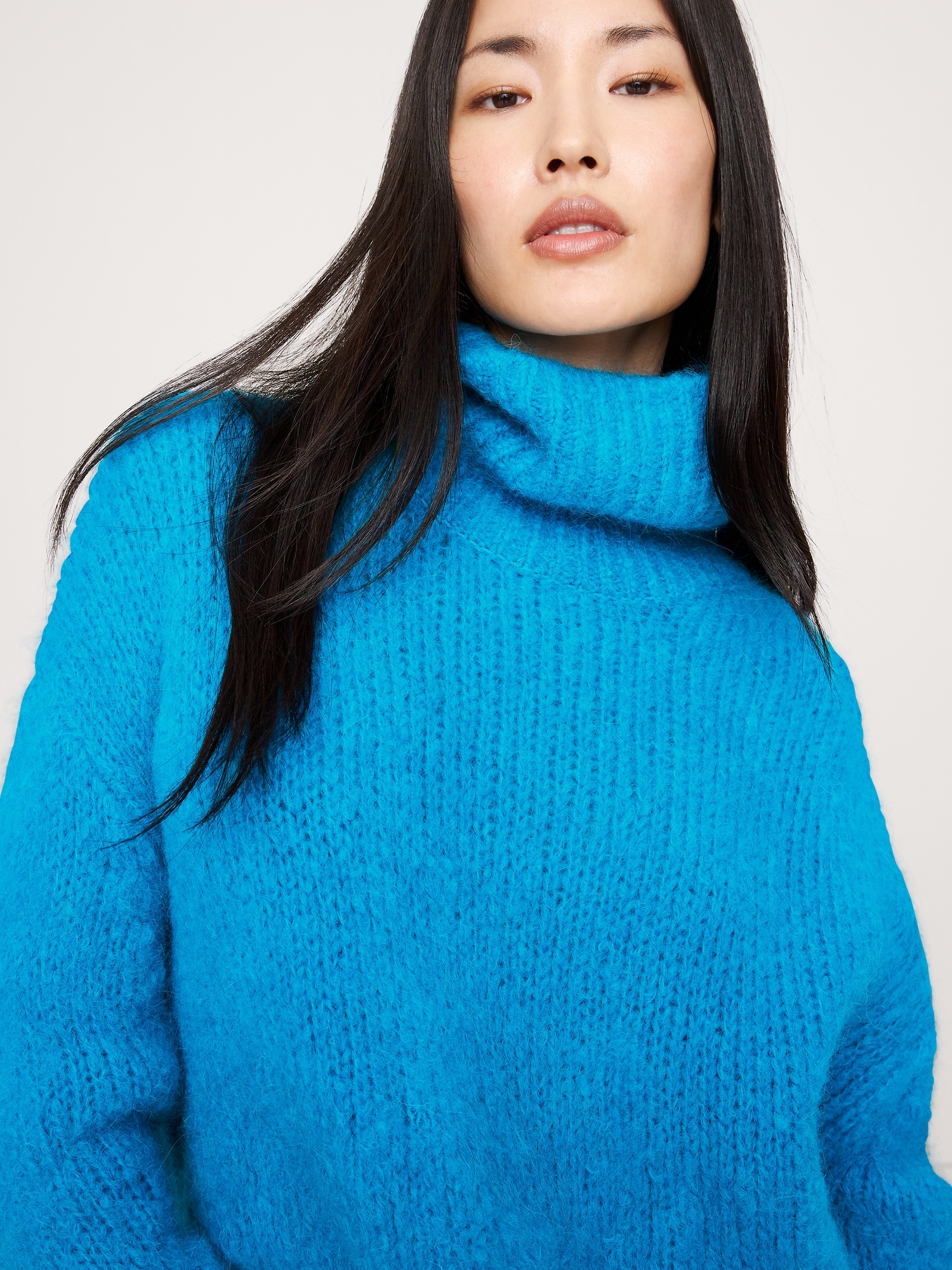 Image number 3 showing, Italian Alpaca-Blend Funnel-Neck Sweater